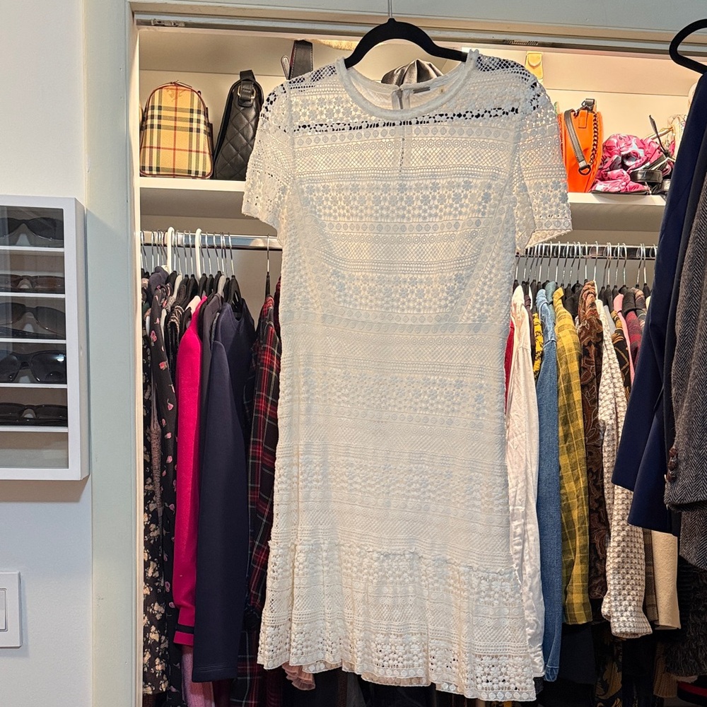 Elie Tahari White Lace Mini Dress